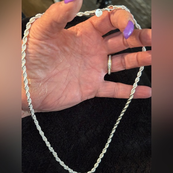 Necklace-20 inch Rope twisted Chain Necklace in sterling silver nwt - Picture 5 of 7